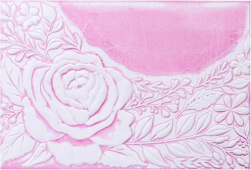 BAOFALI 3D Embossing Folder for Card Making, Rose Clear Plastic Texture Fades Embossing Folder Template for Scrapbooking and Other Paper Craft Album Stamps DIY Decoration - Image 1